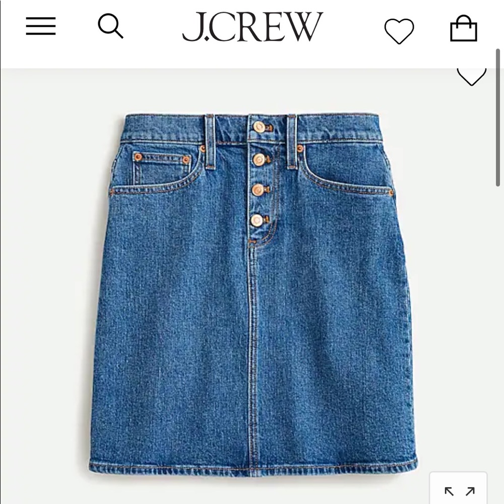 NWT J. Crew Button Front Denim Skirt sz 28 / 6